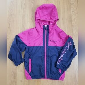 Girls' Columbia Fuchsia and Navy Hooded Jacket